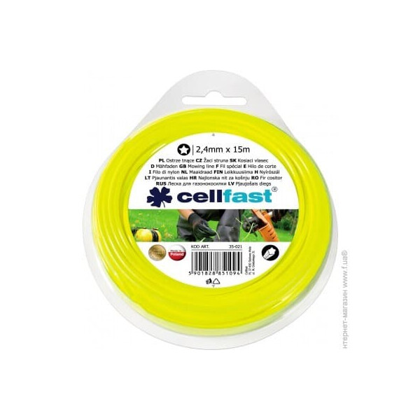 

Леска для триммера Cellfast круглая 2,4мм/15м (35-004)