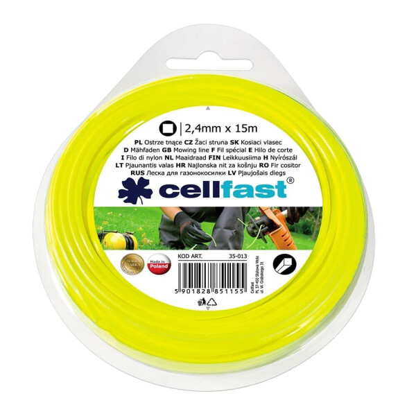 

Леска для триммера Cellfast квадратная 2,4мм/15м (35-013)