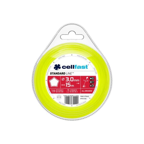 

Леска для триммера Cellfast звезда 3,0мм/15м (35-022)
