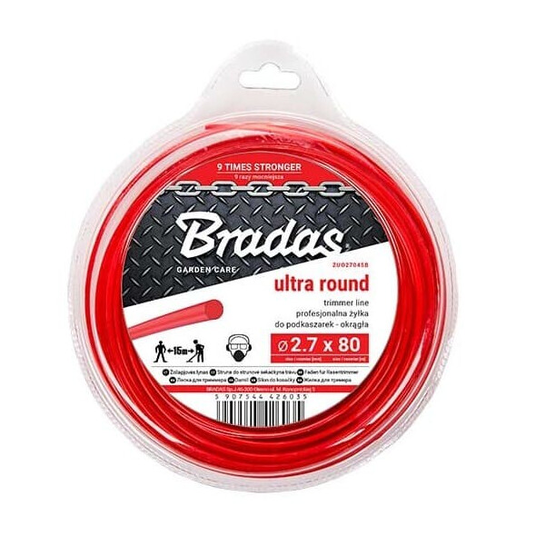 

Леска для скашивания BRADAS ULTRA круглая 2,7ммx80м блистер (ZUO27045B)