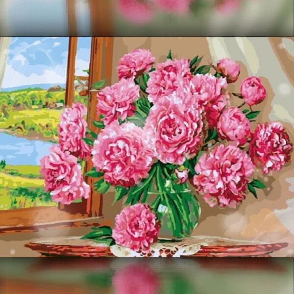 

Алмазная вышивка Нежный букет у окна 30x40 The Wortex Diamonds (TWD10079)