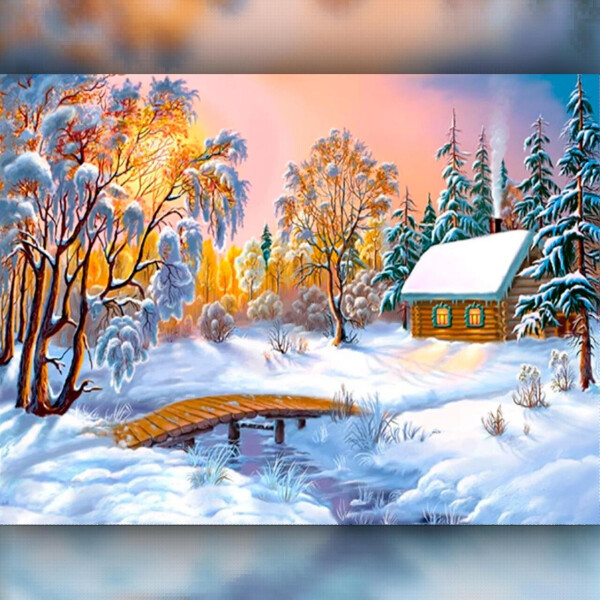 

Алмазная вышивка The Wortex Diamonds Зимний домик 40x50 (TWD30002L)