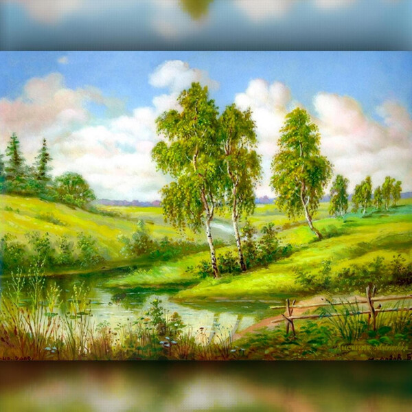 

Алмазная вышивка The Wortex Diamonds Березы у реки 40x50 (TWD30004L)