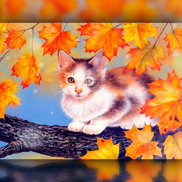 

Алмазная вышивка The Wortex Diamonds Котик на дереве 40x50 (TWD20025L)