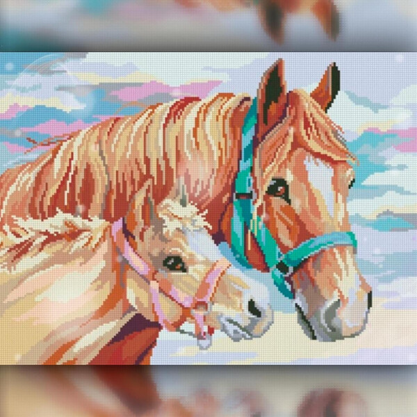

Алмазная вышивка The Wortex Diamonds Лошадки 40x50 (TWD20038L)