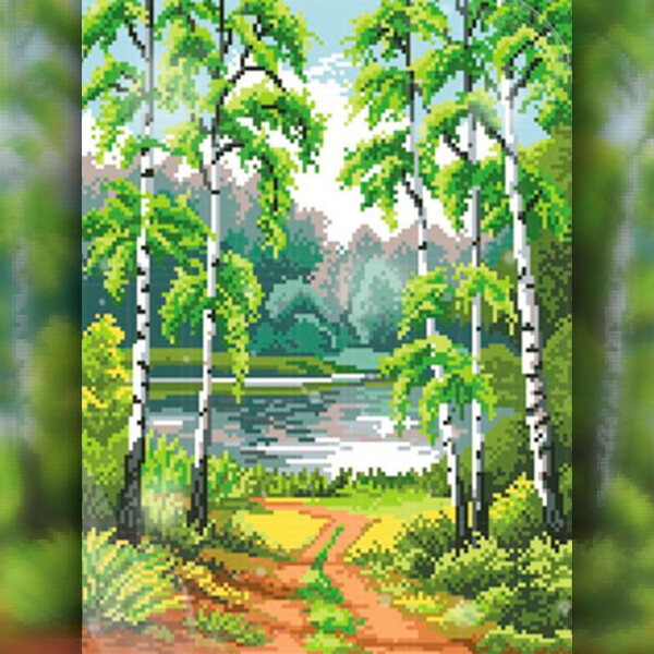 

Алмазная вышивка The Wortex Diamonds Берёзовый пейзаж 40x50 (TWD30017L)