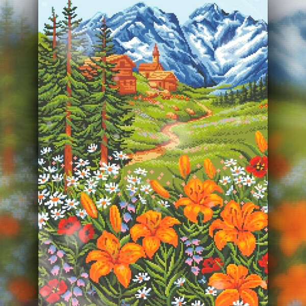 

Алмазная вышивка The Wortex Diamonds Горные цветы 40x50 (TWD30034L)