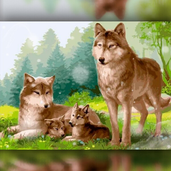 

Алмазная вышивка The Wortex Diamonds Семья волков 30x40 (TWD20004)