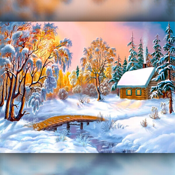 

Алмазная вышивка The Wortex Diamonds Зимний домик 30x40 (TWD30002)