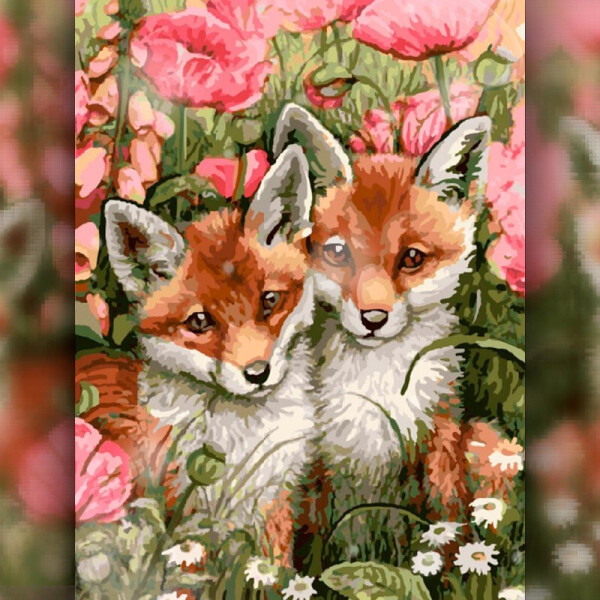 

Алмазная вышивка The Wortex Diamonds Лисички 30x40 (TWD20022)