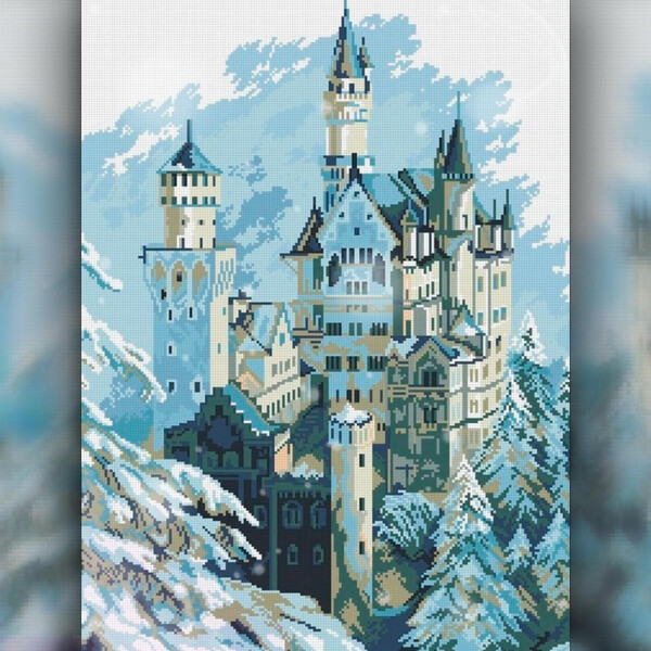 

Алмазная вышивка The Wortex Diamonds Зимний замок 40x50 (TWD30035L)