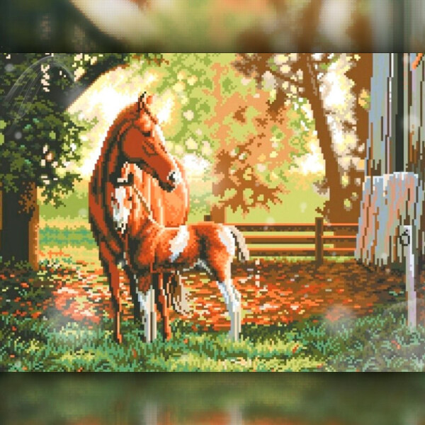 

Алмазная вышивка The Wortex Diamonds Лошадь с жеребенком 30x40 (TWD20032)