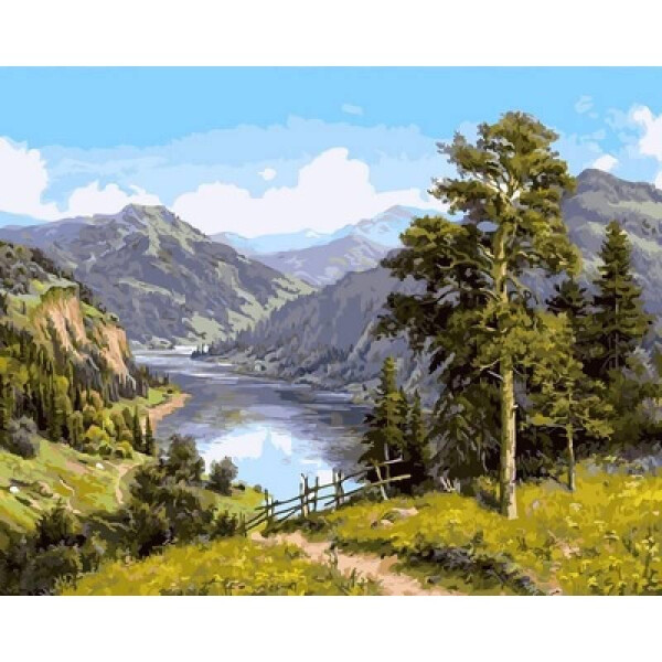 

Картина по номерам Горная река, 40x50 см., Babylon Premium