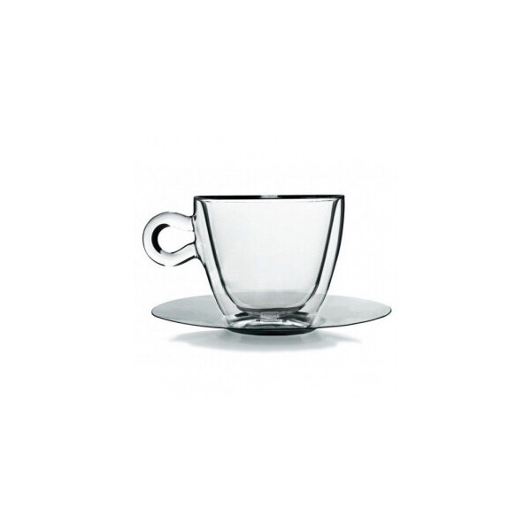 

Чашки Luigi Bormioli Thermic glass, универсальная, с метал.блюдцем, 300 мл, (2 шт.)