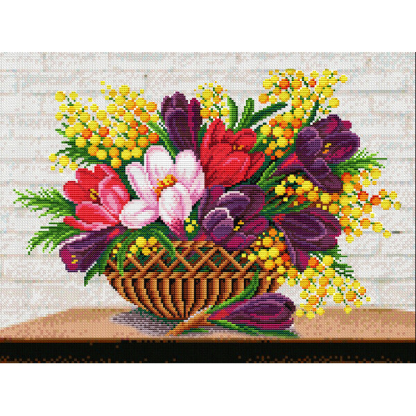 

АЛМАЗНАЯ ВЫШИВКА (НАБОР) - ВЕСЕННИЙ БУКЕТИК DM-205