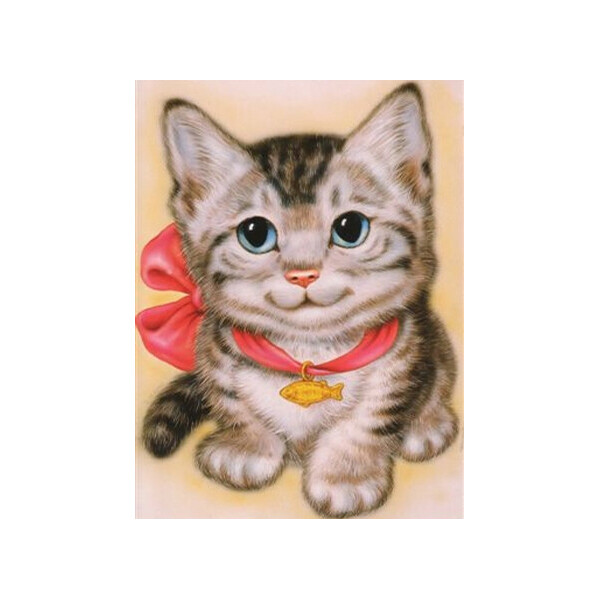 

Алмазная вышивка Котенок с бантом