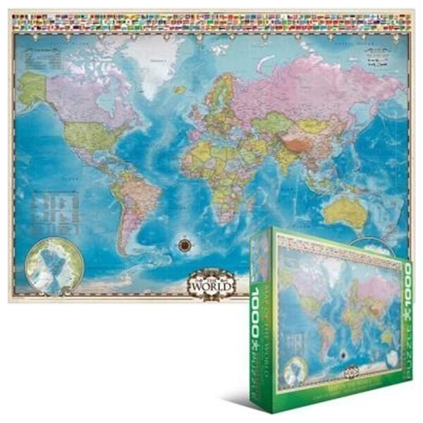 

Пазл Eurographics Карта Мира, 1000 элементов (6000-0557)