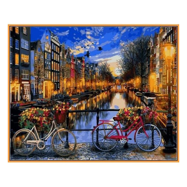 

Картина по номерам Вечерний Амстердам в красках, 40x50 см., Babylon Premium