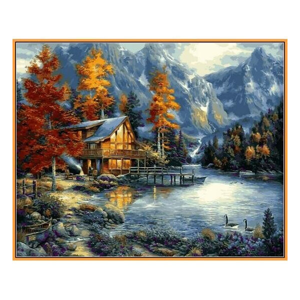 

Картина по номерам Домик в горах, 40x50 см., Babylon Premium