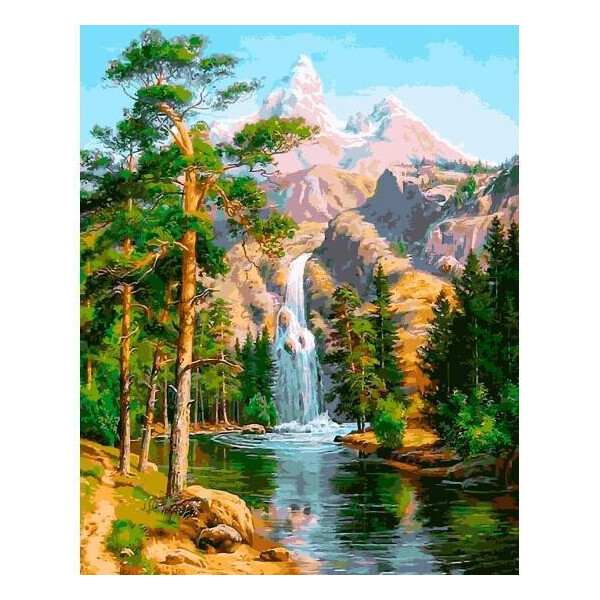 

Картина по номерам Водопад в лесу, 40x50 см., Babylon Premium