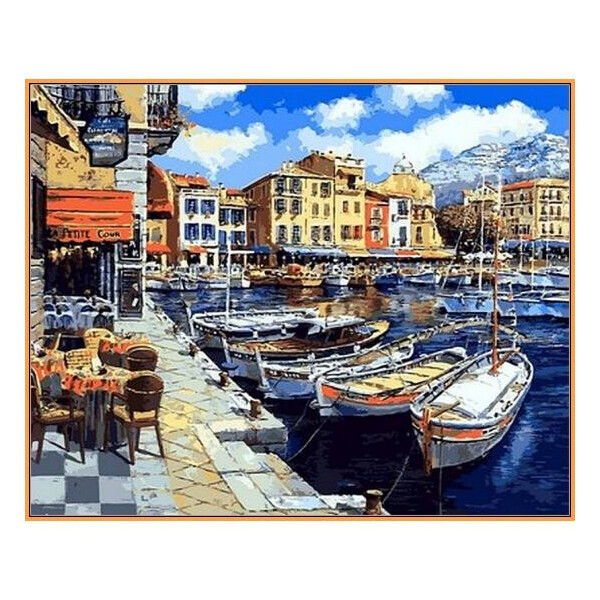 

Картина по номерам Лодочный причал, 40x50 см., Babylon Premium