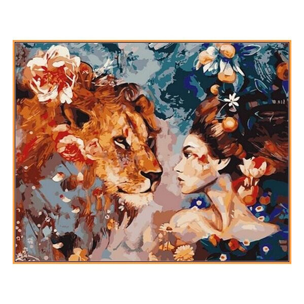 

Картина по номерам Её лев, 40x50 см., Babylon Premium