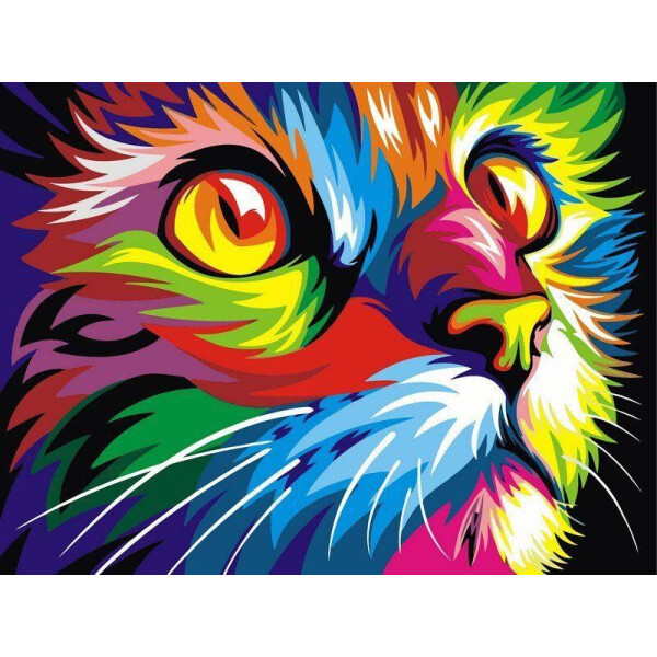 

Картина по номерам Радужный кот, 40x50 см., Babylon Premium