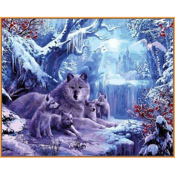 

Картина по номерам Волчья зима В рамке., 40x50 см., Babylon Premium