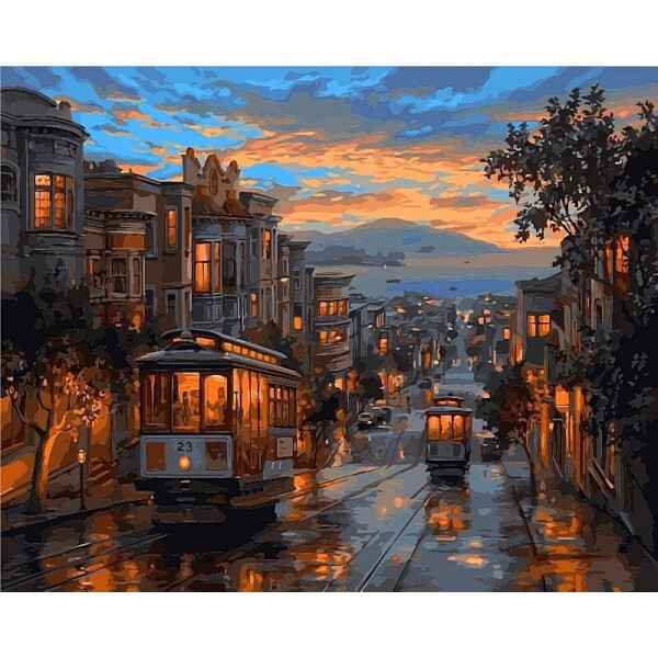 

Картина по номерам Последний трамвай. Худ. Евгений Лушпин, 40x50 см., Babylon Premium