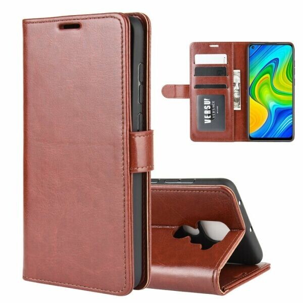 

Чехол-книжка Deexe Wallet Style для Xiaomi Redmi Note 9 / Redmi 10X - Brown