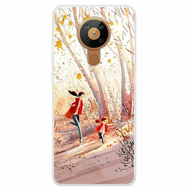 

Силиконовый (TPU) чехол Deexe Life Style для Nokia 5.3 - Running People
