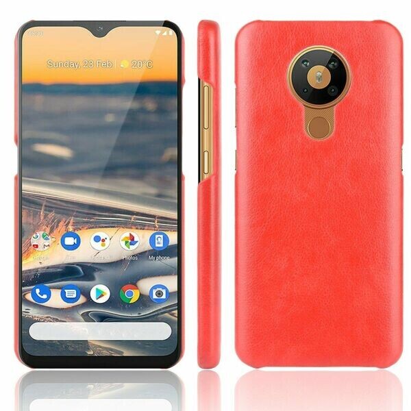 

Защитный чехол Deexe Leather Back Cover для Nokia 5.3 - Red