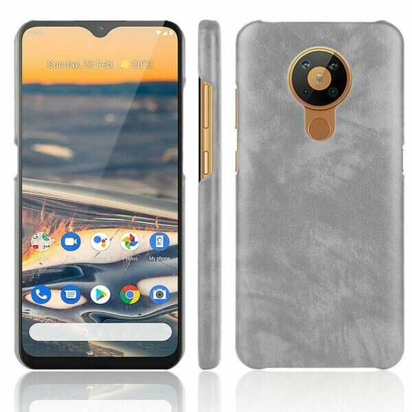 

Защитный чехол Deexe Leather Back Cover для Nokia 5.3 - Grey