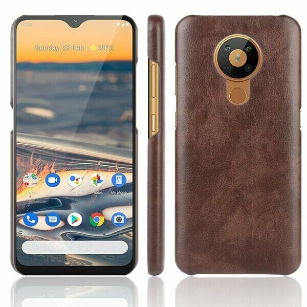 

Защитный чехол Deexe Leather Back Cover для Nokia 5.3 - Brown