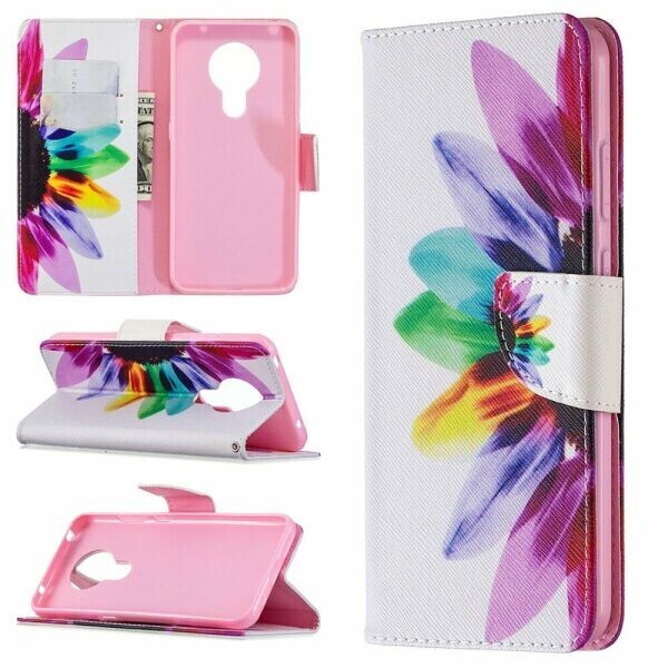 

Чехол-книжка Deexe Color Wallet для Nokia 5.3 - Colorful Petals