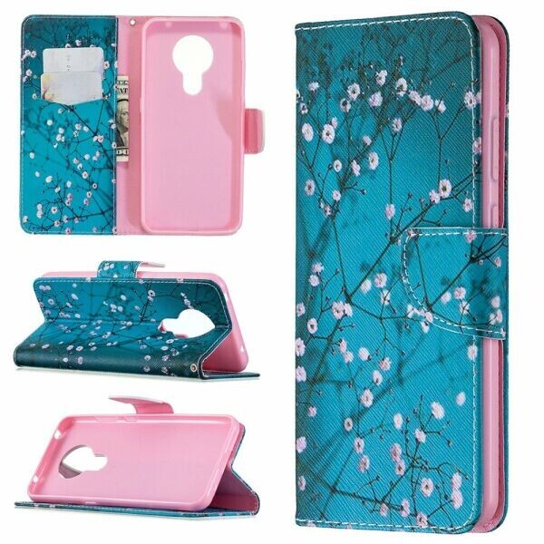 

Чехол-книжка Deexe Color Wallet для Nokia 5.3 - Tree with Flowers