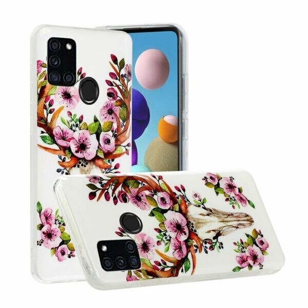 

Силиконовый (TPU) чехол Deexe LumiCase для Samsung Galaxy A21s (A217) - Flowered Elk