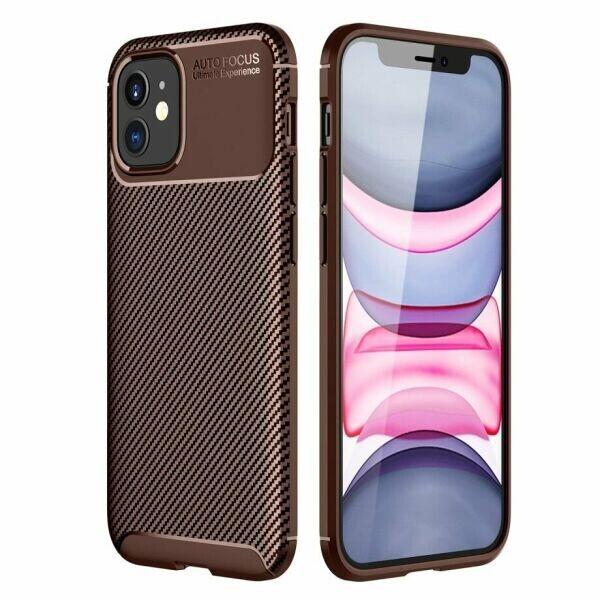 

Защитный чехол Deexe Fusion для Apple iPhone 12 - Brown