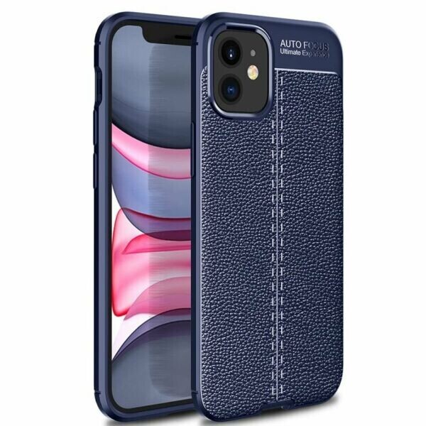 

Защитный чехол Deexe Leather Cover для Apple iPhone 12 - Blue