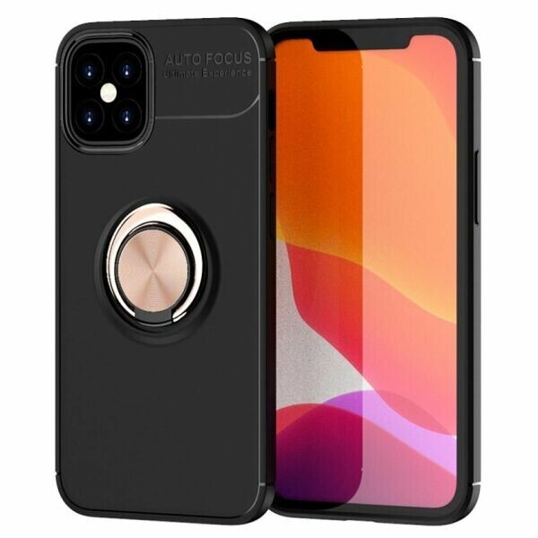 

Защитный чехол UniCase Magnetic Ring для Apple iPhone 12 - Black / Rose Gold