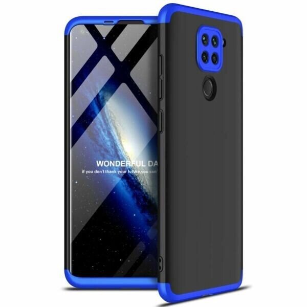 

Защитный чехол GKK Double Dip Case для Xiaomi Redmi Note 9 - Black / Blue