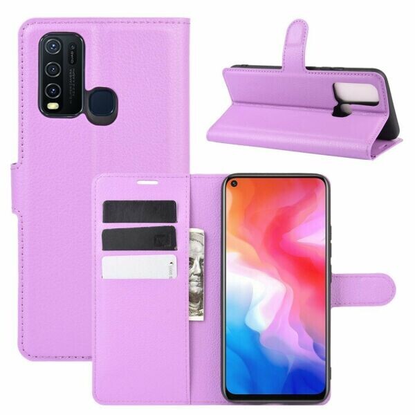

Чехол-книжка Deexe Book Type для VIVO Y30 - Purple