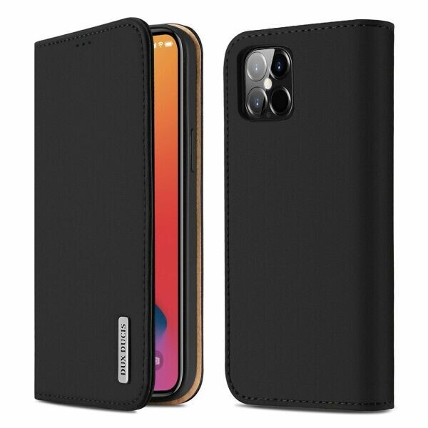 

Кожаный чехол DUX DUCIS Wish Series для Apple iPhone 12 Pro Max - Black