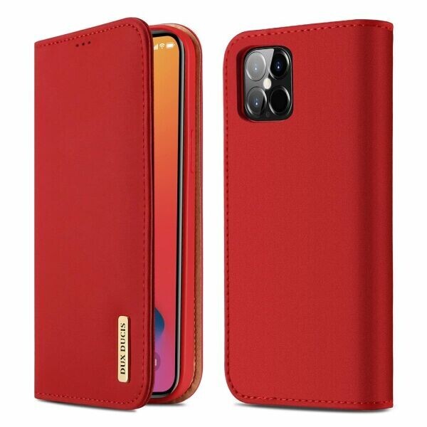 

Кожаный чехол DUX DUCIS Wish Series для Apple iPhone 12 Pro Max - Red