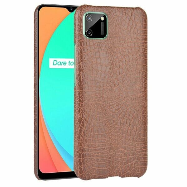 

Защитный чехол Deexe Croco Style для Realme C11 - Brown