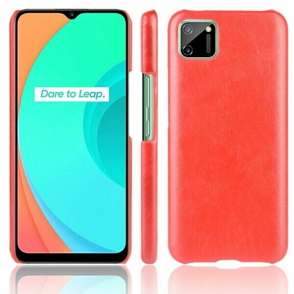 

Защитный чехол Deexe Leather Back Cover для Realme C11 - Red