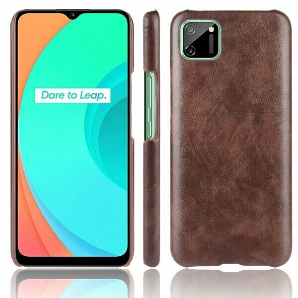

Защитный чехол Deexe Leather Back Cover для Realme C11 - Brown