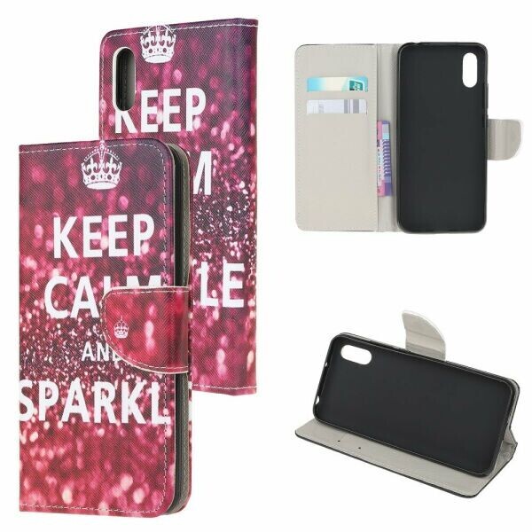 

Чехол-книжка Deexe Color Wallet для Xiaomi Redmi 9A - Keep Calm and Sparkle