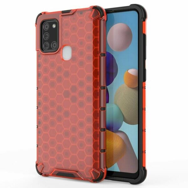 

Защитный чехол Deexe Honeycomb Series для Samsung Galaxy A21s (A217) - Red
