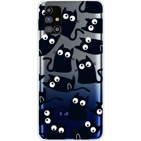 

Силиконовый (TPU) чехол Deexe Pretty Glossy для Samsung Galaxy M31s (M317) - Black Cat
